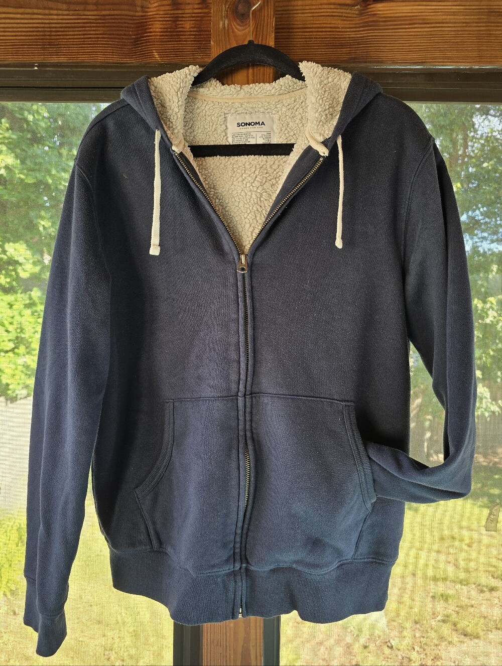 Sonoma Navy Blue - Sherpa-Lined Hoodie